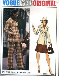 2995 PIERRE CARDIN 70S 2 BREASTD JACKET, SKIRT, PANTS PATTERN 14